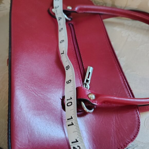 Vera Pelle Red Y2K Style Red Leather Handbag - Picture 8 of 9